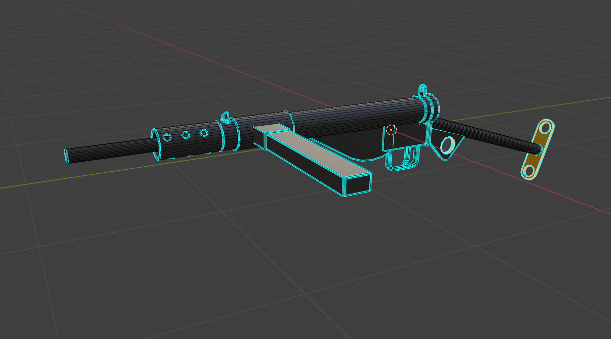STEN GUN MK2 - Low Polygon Low-poly 3D model_7