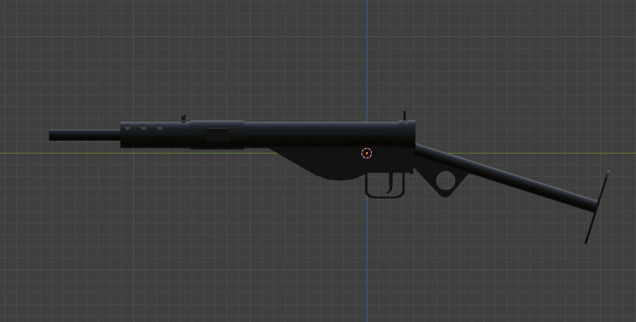 STEN GUN MK2 - Low Polygon Low-poly 3D model_1
