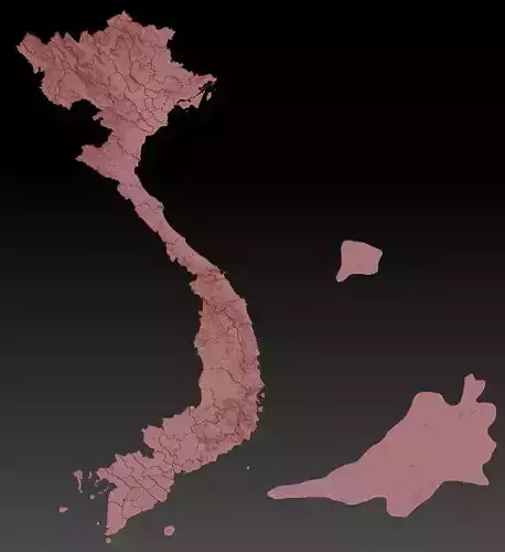 Ban do dia hinh Viet Nam kem dao quan dao 3D print model