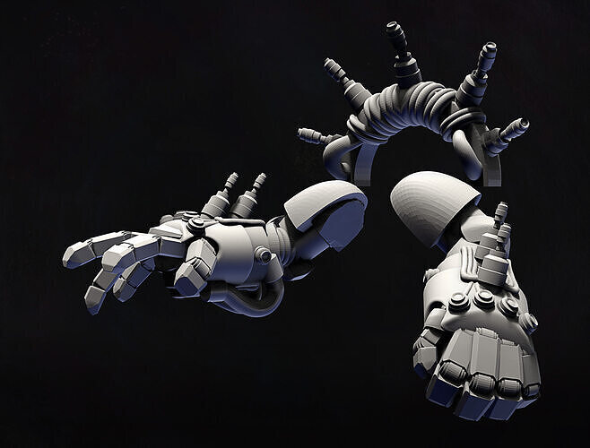 Electric gauntlets and backpack addon 3D print model
