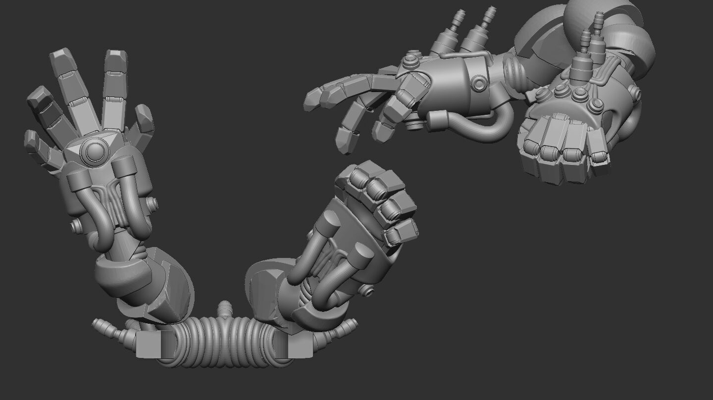 Electric gauntlets and backpack addon 3D print model_1