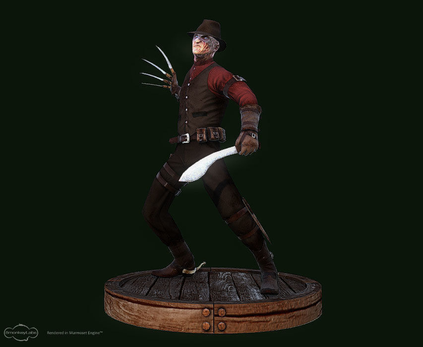 Western Style Freddy Krueger Game Mesh Low-poly 3D model_5
