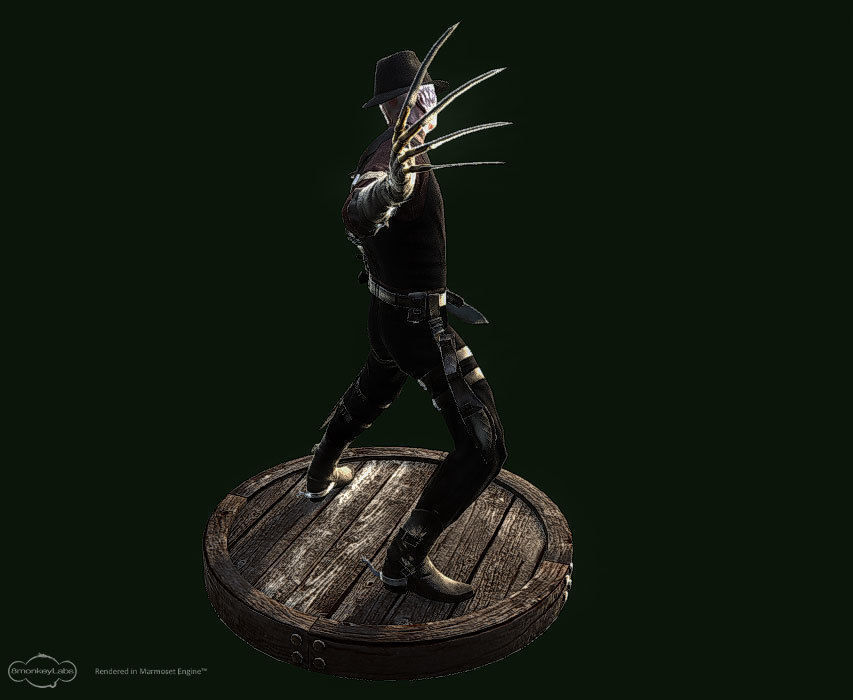 Western Style Freddy Krueger Game Mesh Low-poly 3D model_6