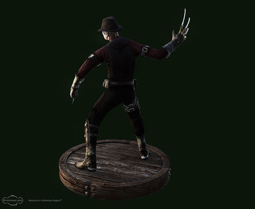 Western Style Freddy Krueger Game Mesh Low-poly 3D model_7