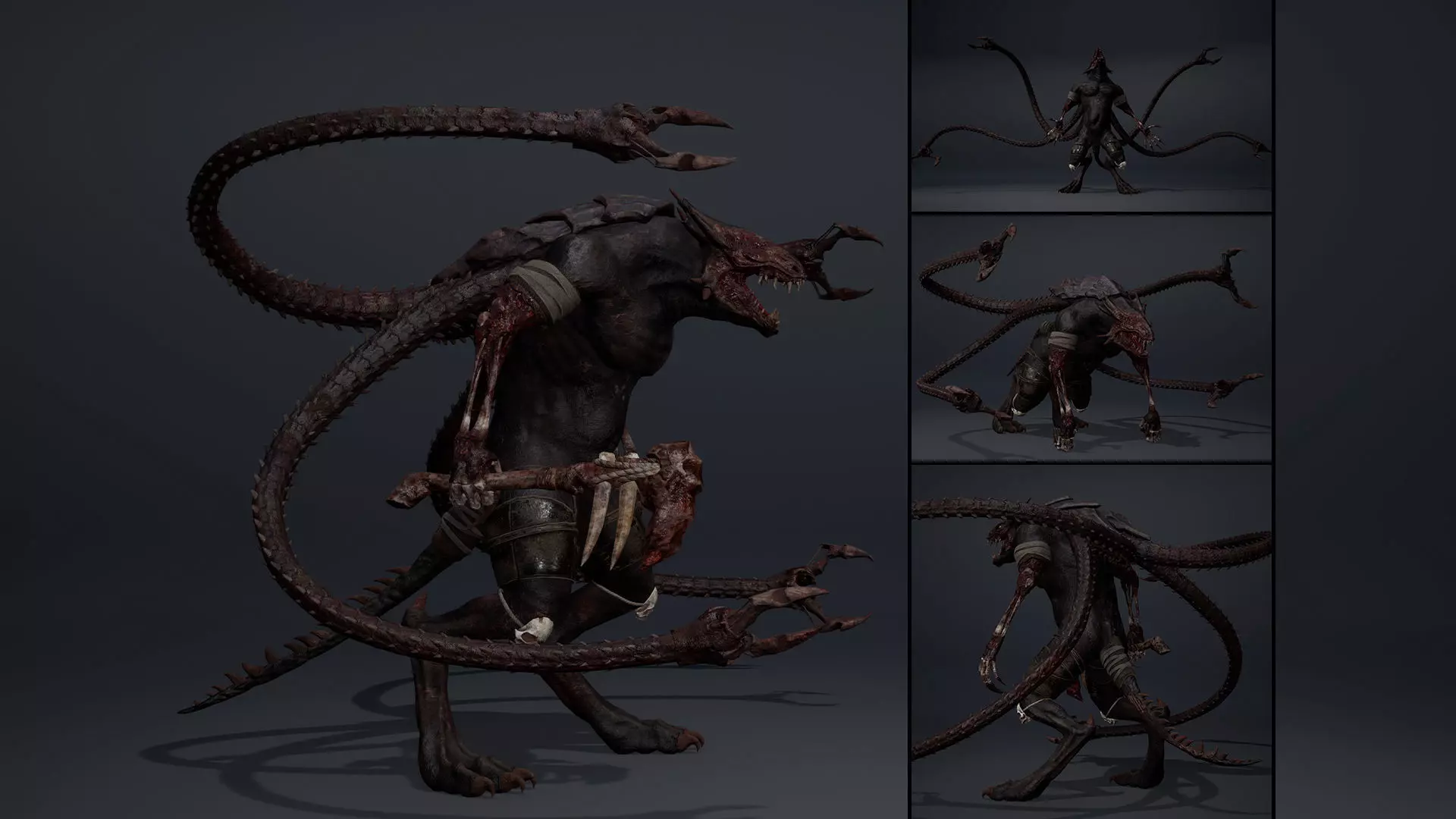 Mistsnake Damaged Brutal Low-poly 3D model