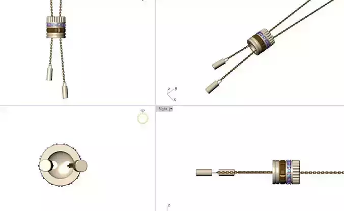 Bouchrone pendent Quatre Classique Tie Necklace small model