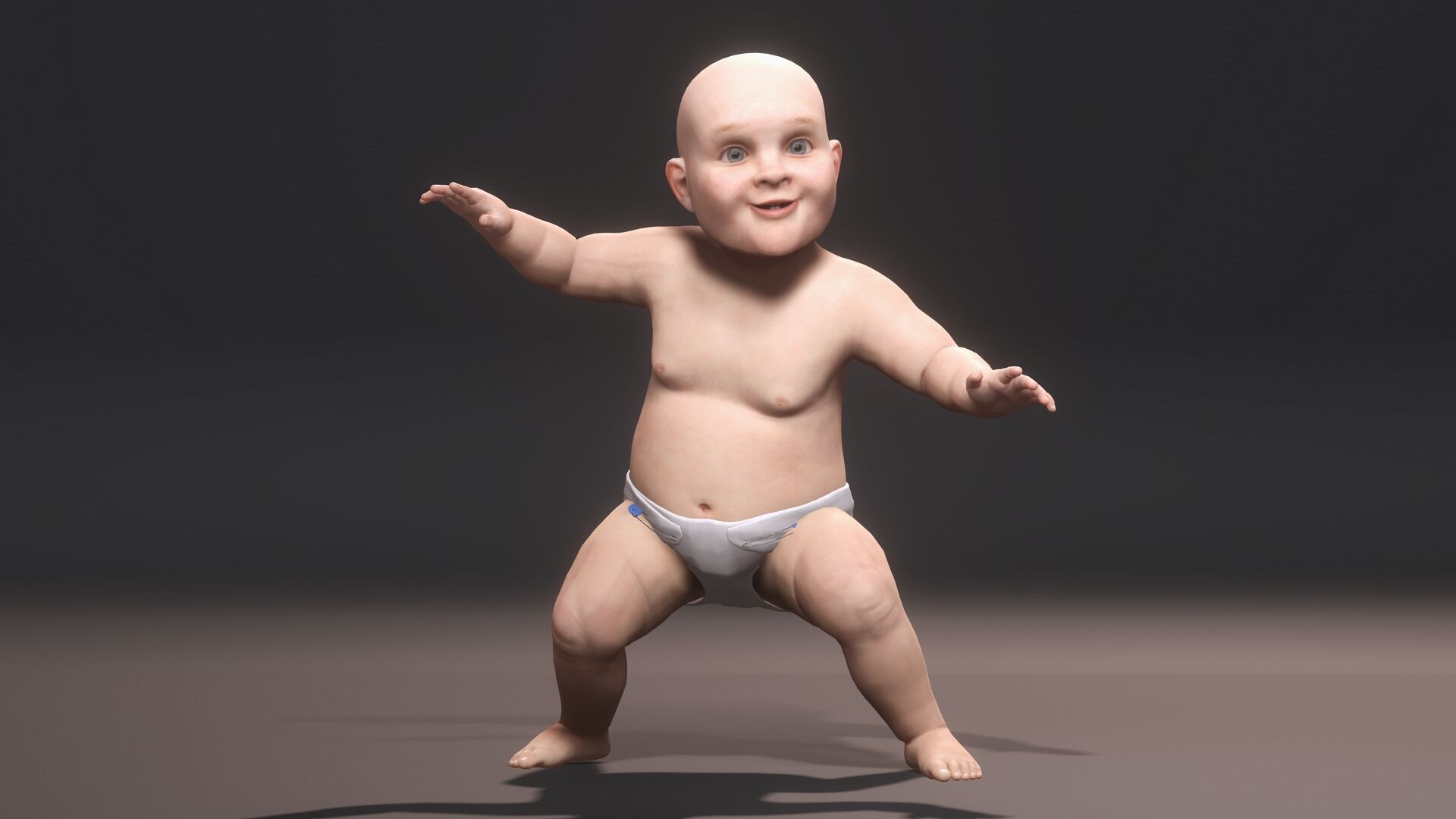 Fat baby 3D model_2