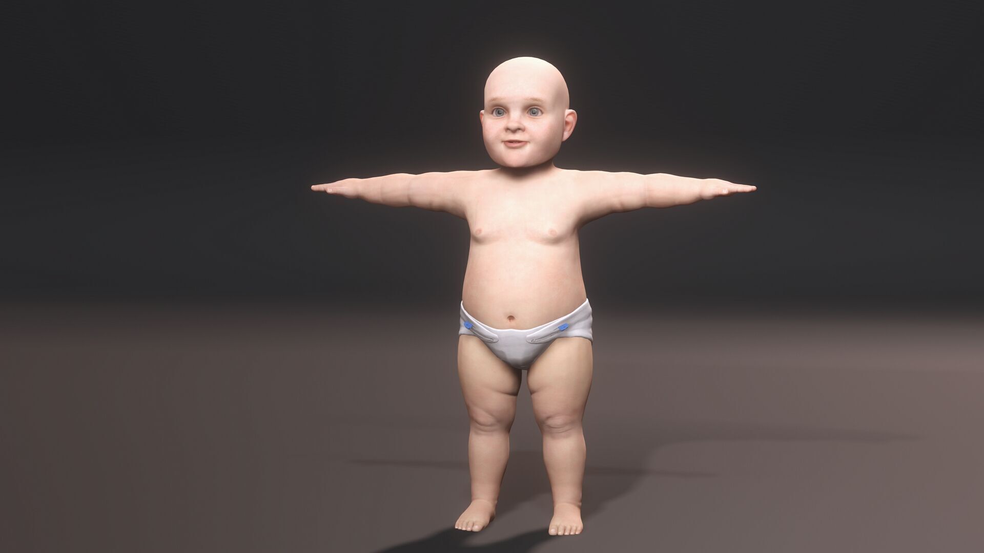 Fat baby 3D model_3