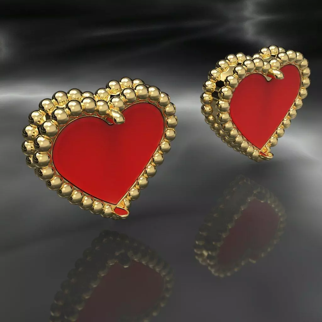 Heart Earrings 3D print model_0