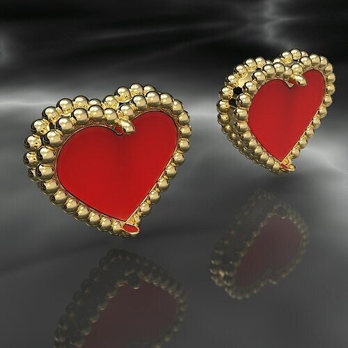 Heart Earrings 3D print model
