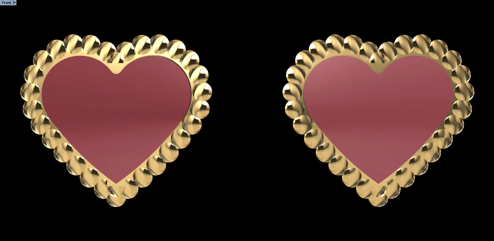 Heart Earrings 3D print model_4
