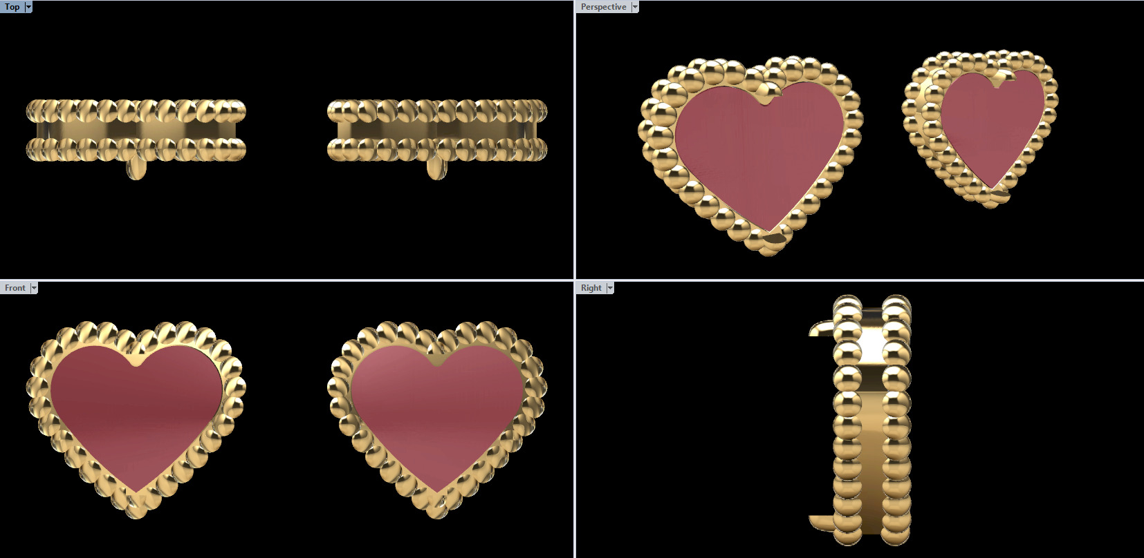 Heart Earrings 3D print model_6