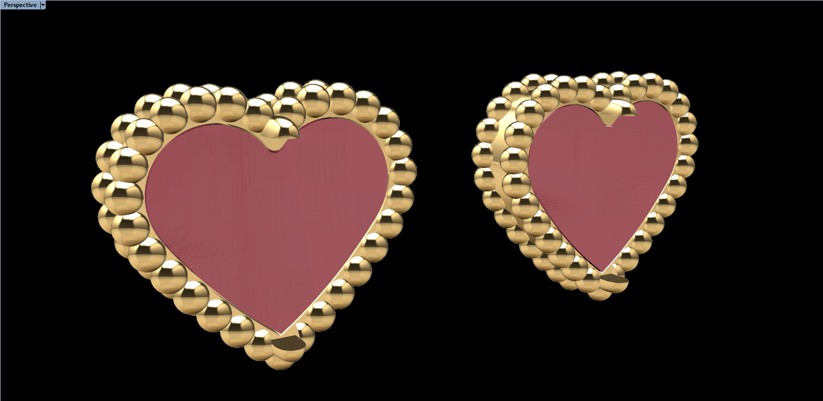 Heart Earrings 3D print model_2