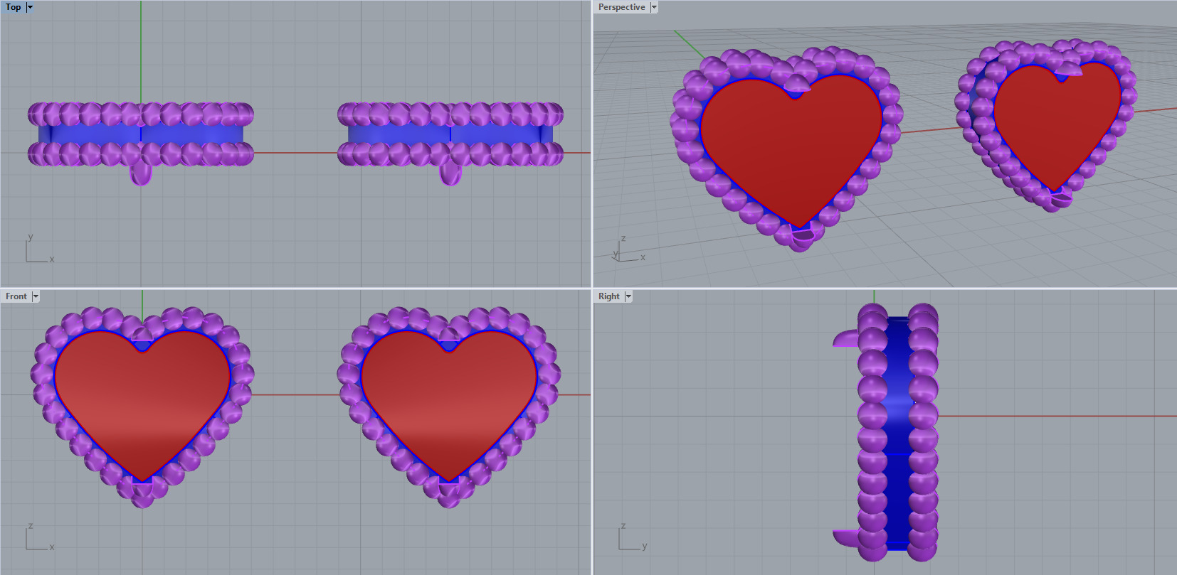 Heart Earrings 3D print model_12