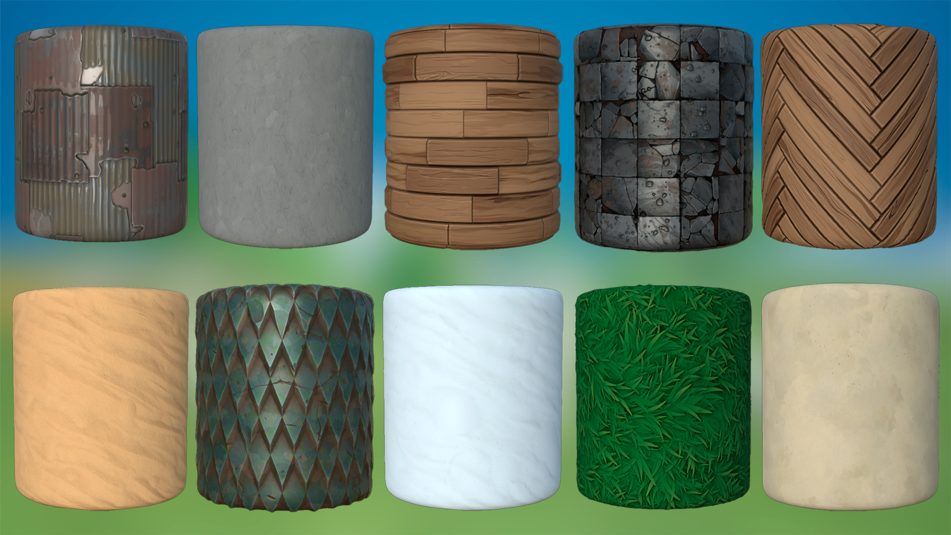 30 Materials Stylized Starter Pack Kit Texture_4