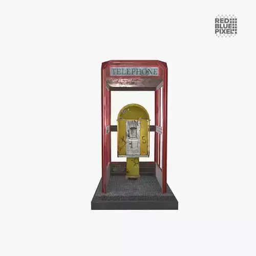 Telephone Booth Low-poly 3D model