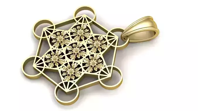 Geometric Pendan tFloral Design pendant  3D print model