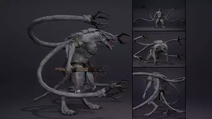 Mistsnake Furry Brutal Low-poly 3D model
