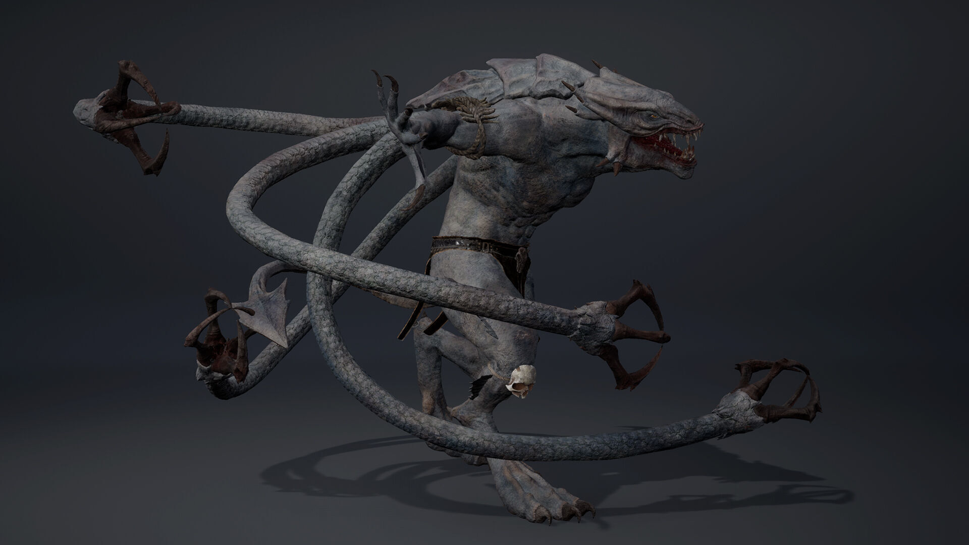 Mistsnake Furry Brutal Low-poly 3D model_10