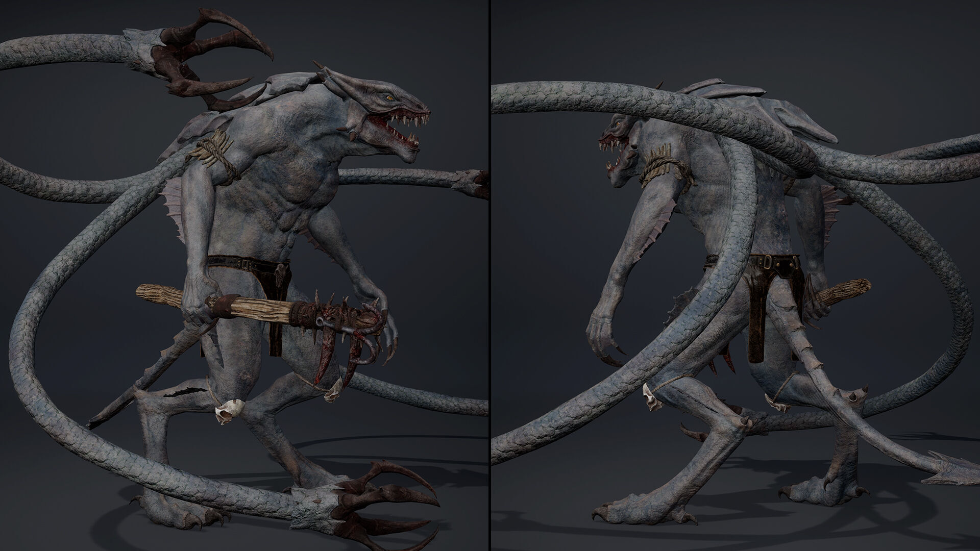 Mistsnake Furry Brutal Low-poly 3D model_5