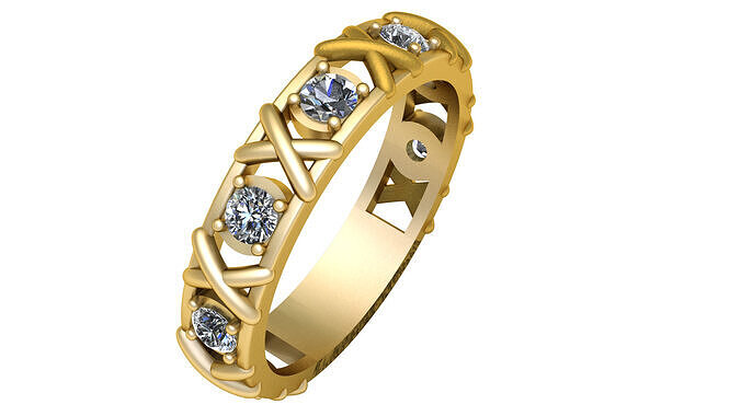 Gold Diamond Ring 3D print model