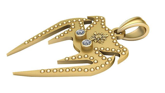 Abstract Gold Pendant 3D print model
