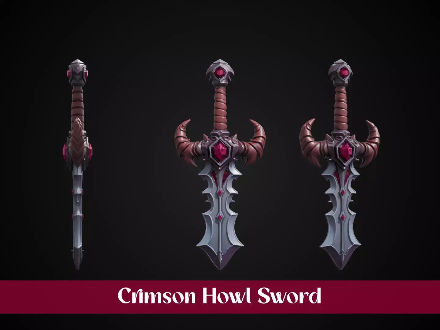 Stylized Dragonbane Greatsword Sword - Crimson Howl 3D print model