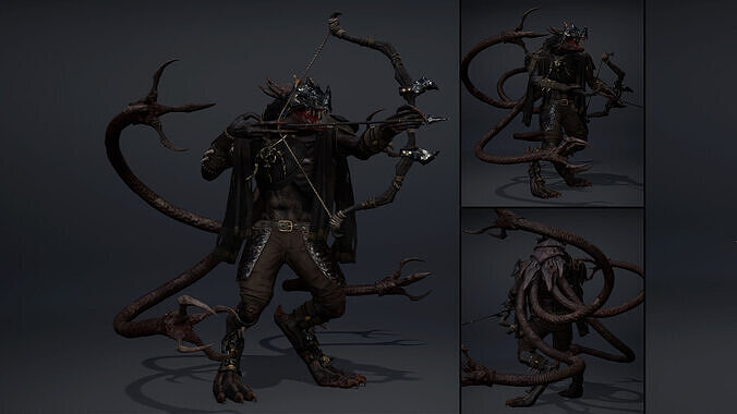 Mist Archer Tentacle Low-poly 3D model