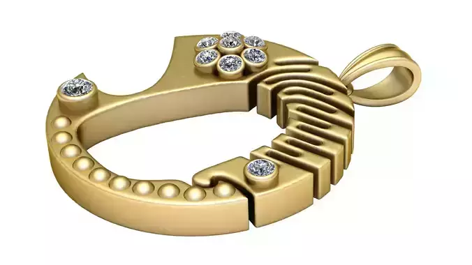 Abstract Gold Pendant