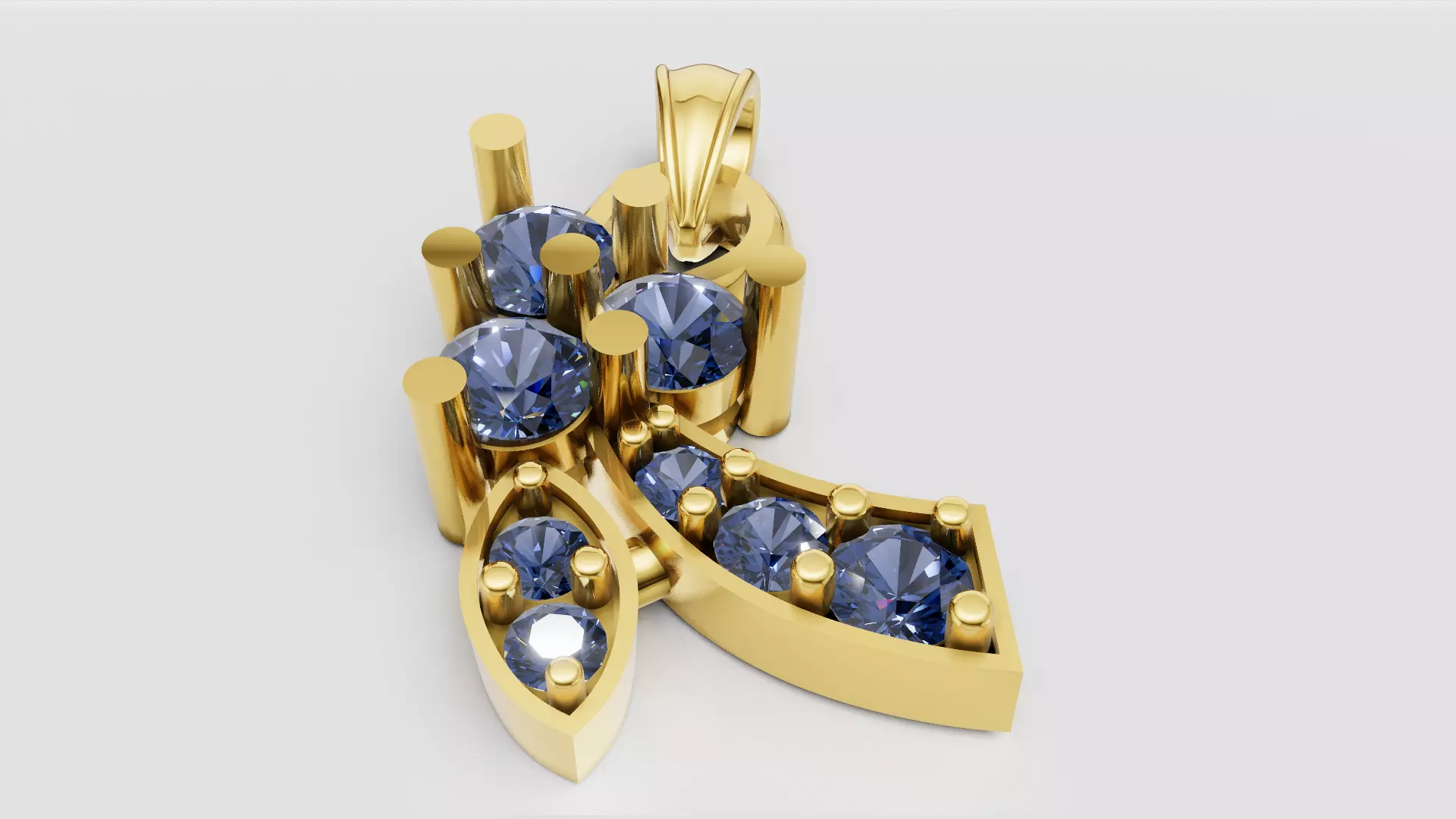 White Gold Pendant 3D print model