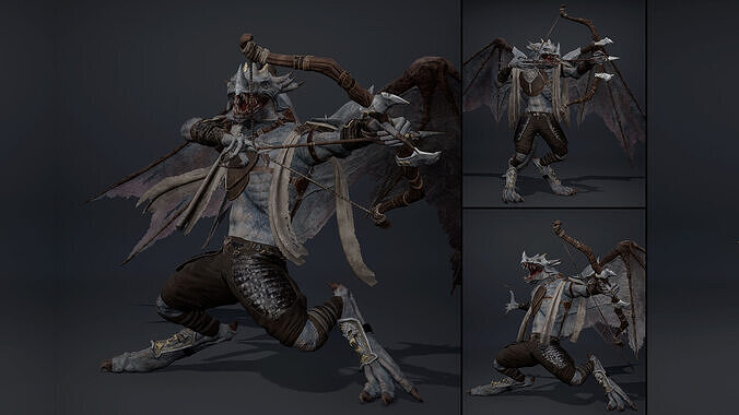 Mist Archer ArmWing Low-poly 3D model