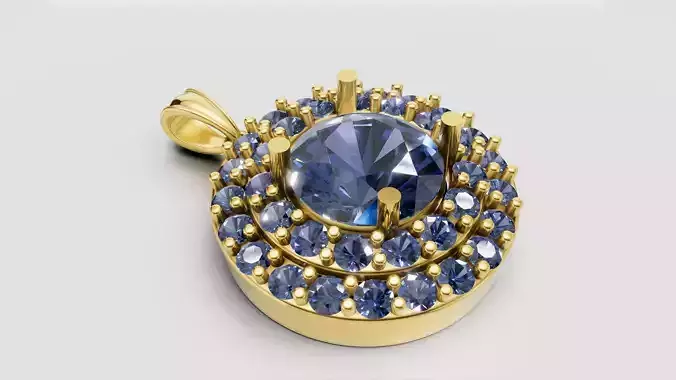 Halo Pendant Blue 3D print model