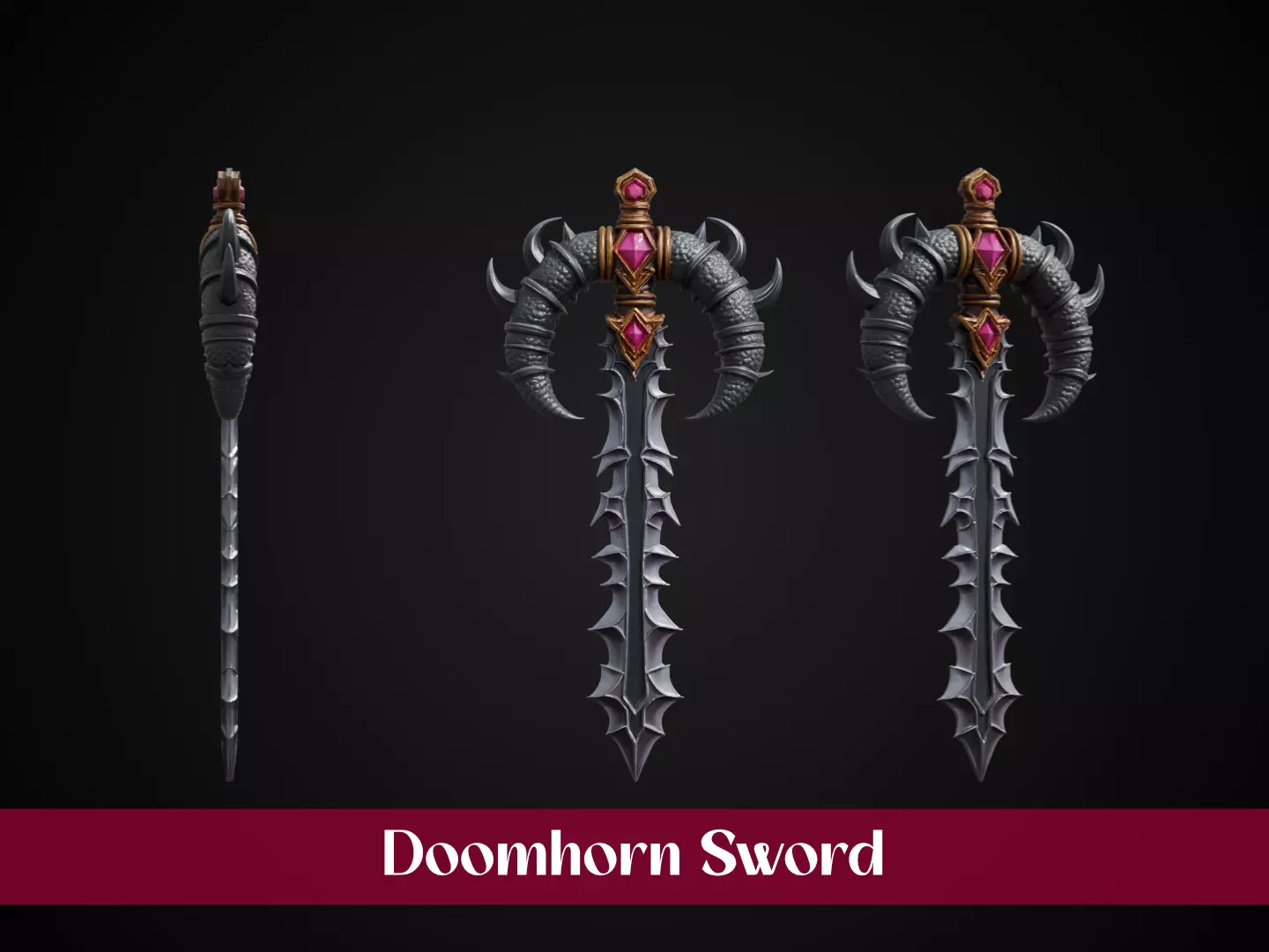 Stylized Dragonbane Greatsword Sword - Doomhorn 3D print model