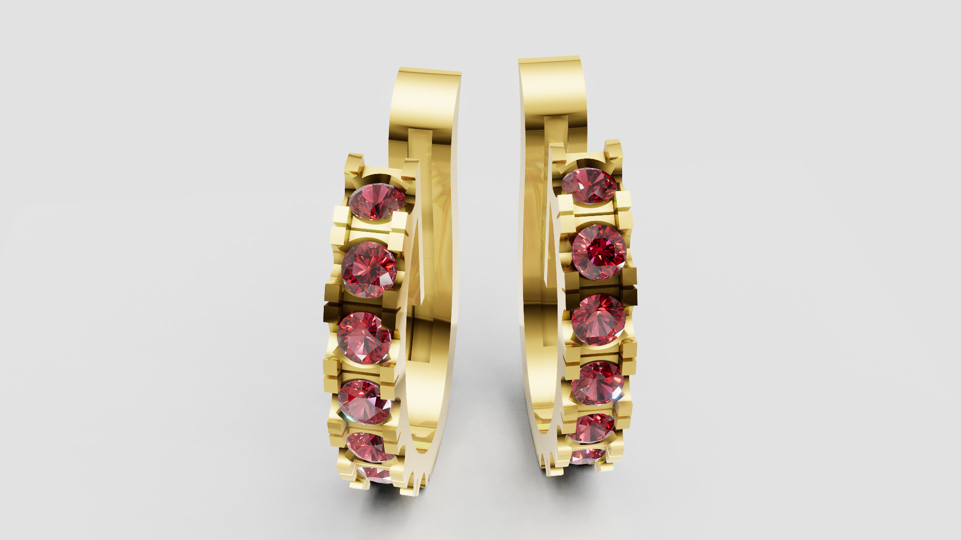 White Gold Hoop EARRING 3D print model_4