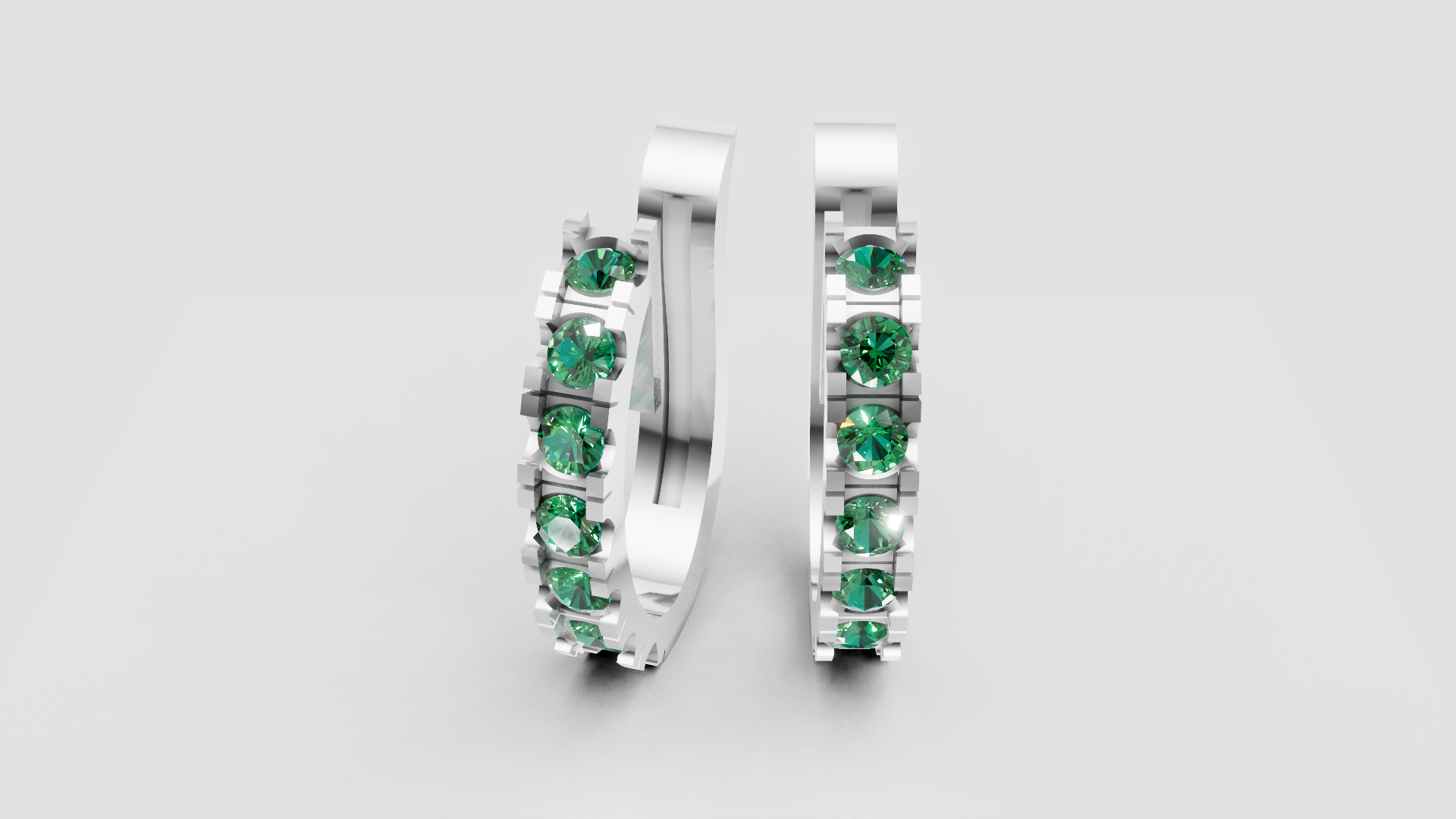 White Gold Hoop EARRING 3D print model_5