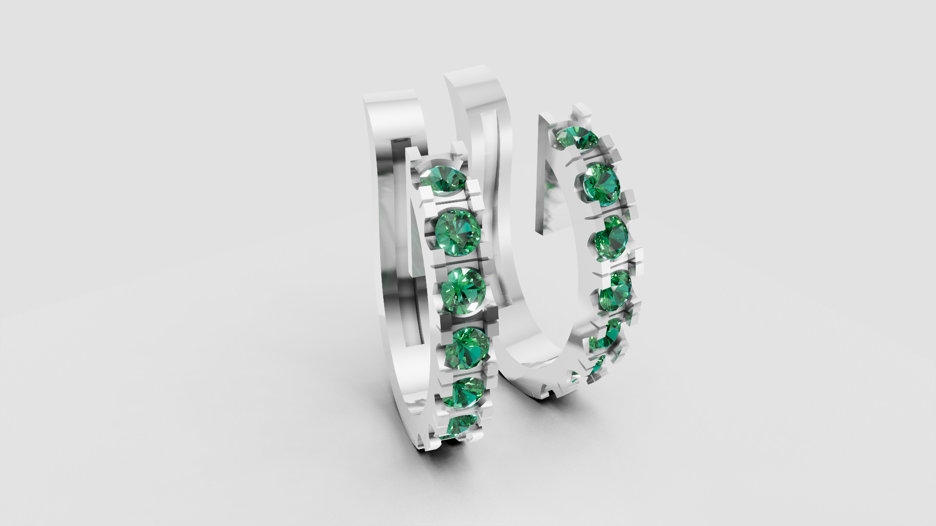 White Gold Hoop EARRING 3D print model_3