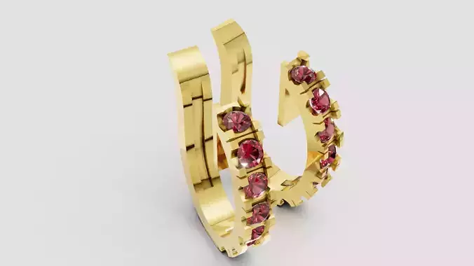 White Gold Hoop EARRING 3D print model White Gold Hoop EARRING 3D print model