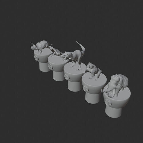 Zyuranger Dinosaur Statues 3D print model