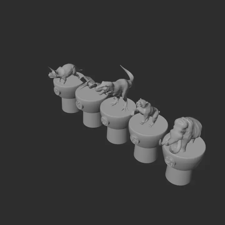 Zyuranger Dinosaur Statues 3D print model