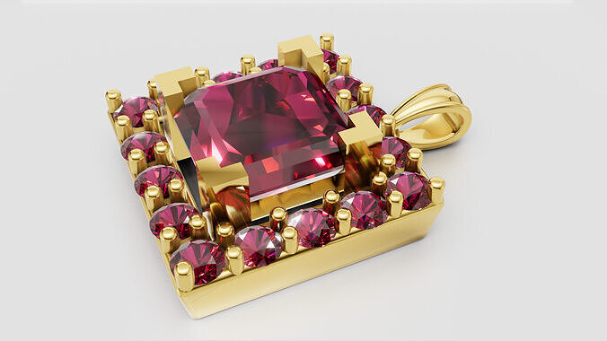 Emerald Cut Pendant 3D print model