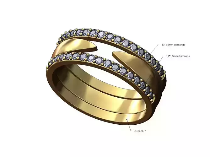 Half etenity gurad pinched bypass claw ring US size 7