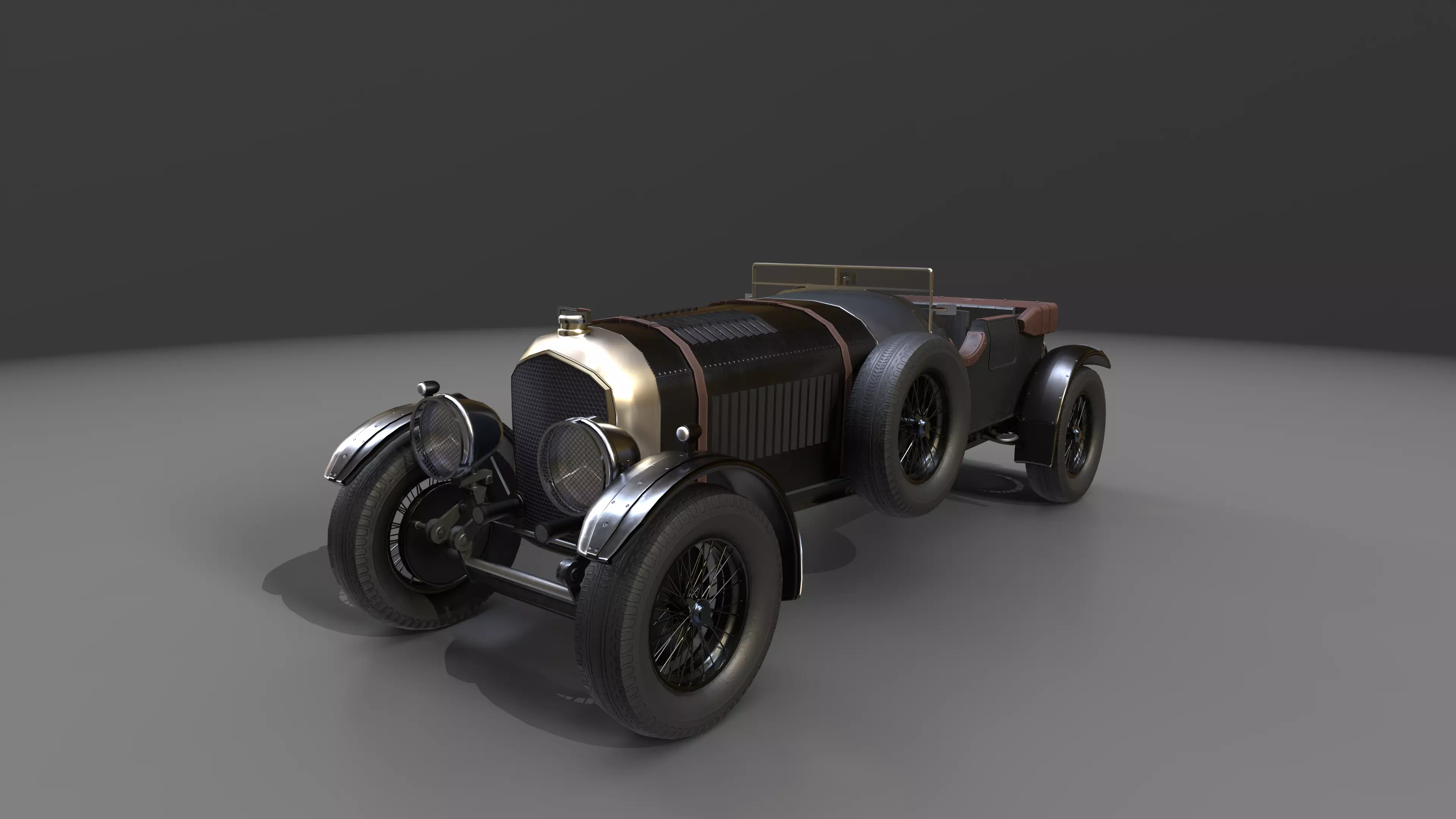 1920s Sports Car Low-poly 3D model