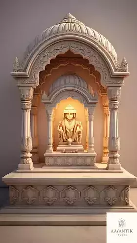 Vastu Temple Niche - North-East Wall Low-poly 3D model