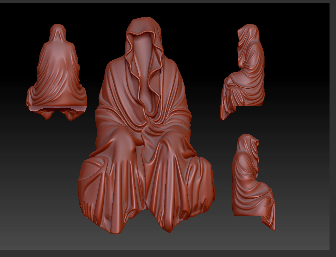 Resin Tabletop Gothic Decor Sitting Statue 3D print model_17