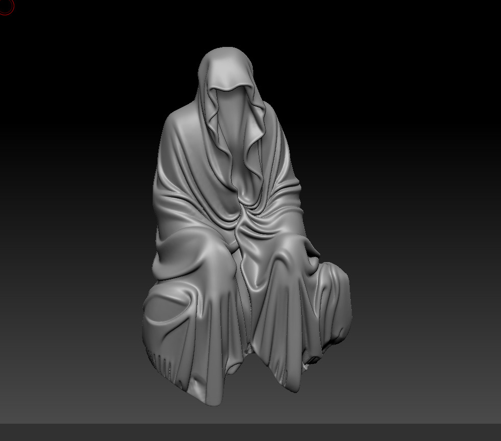 Resin Tabletop Gothic Decor Sitting Statue 3D print model_16