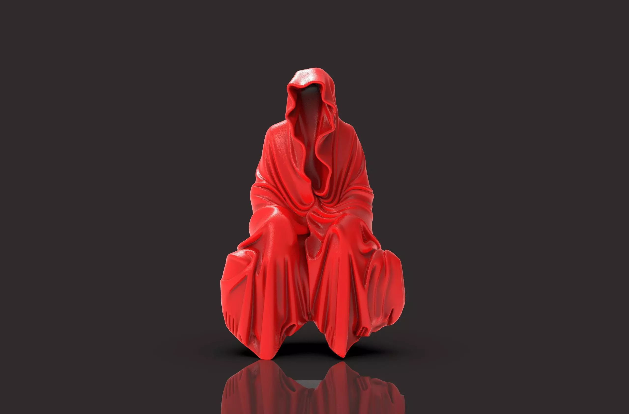 Resin Tabletop Gothic Decor Sitting Statue 3D print model_0