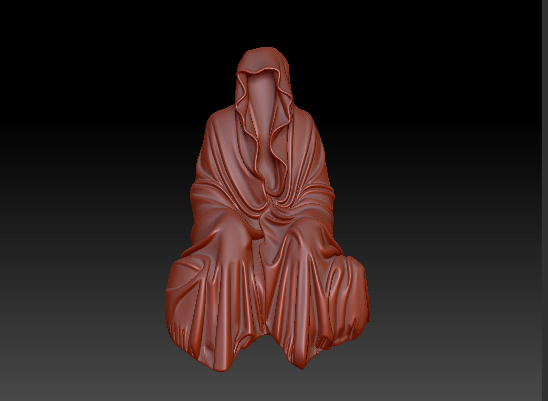 Resin Tabletop Gothic Decor Sitting Statue 3D print model_7
