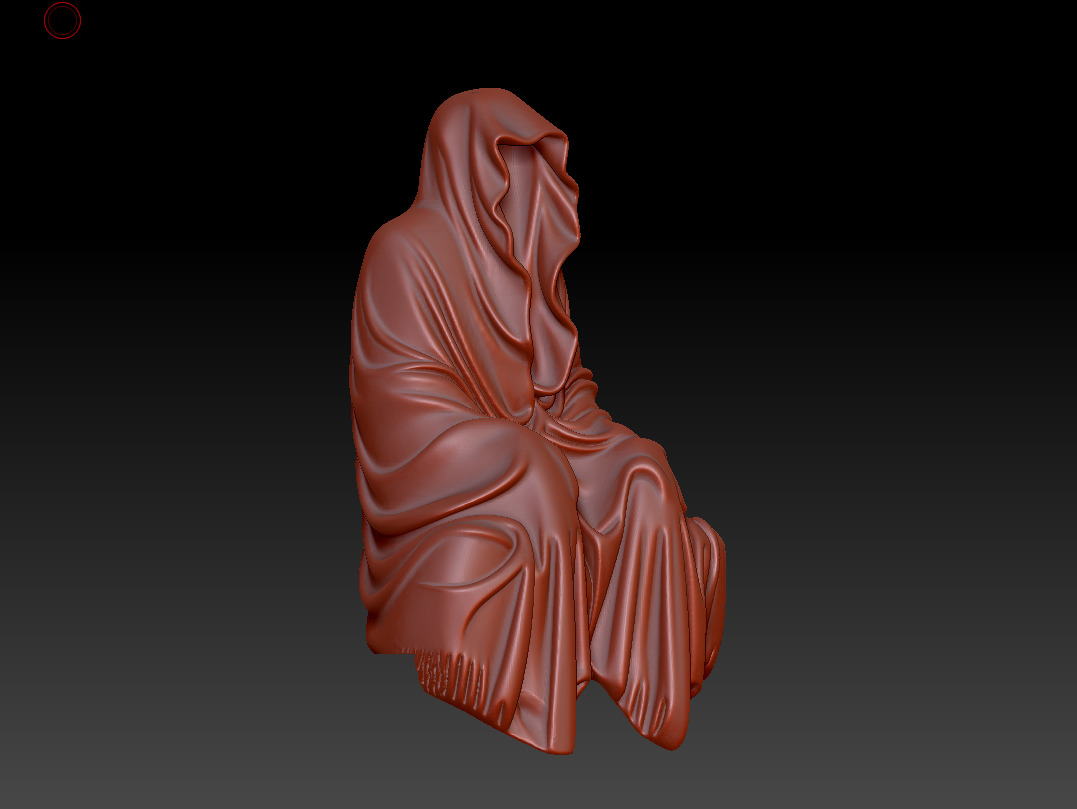 Resin Tabletop Gothic Decor Sitting Statue 3D print model_10