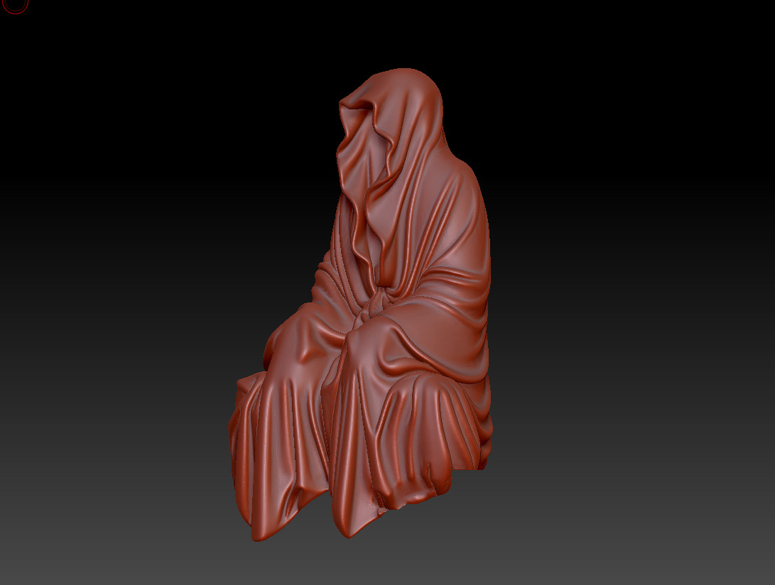 Resin Tabletop Gothic Decor Sitting Statue 3D print model_11