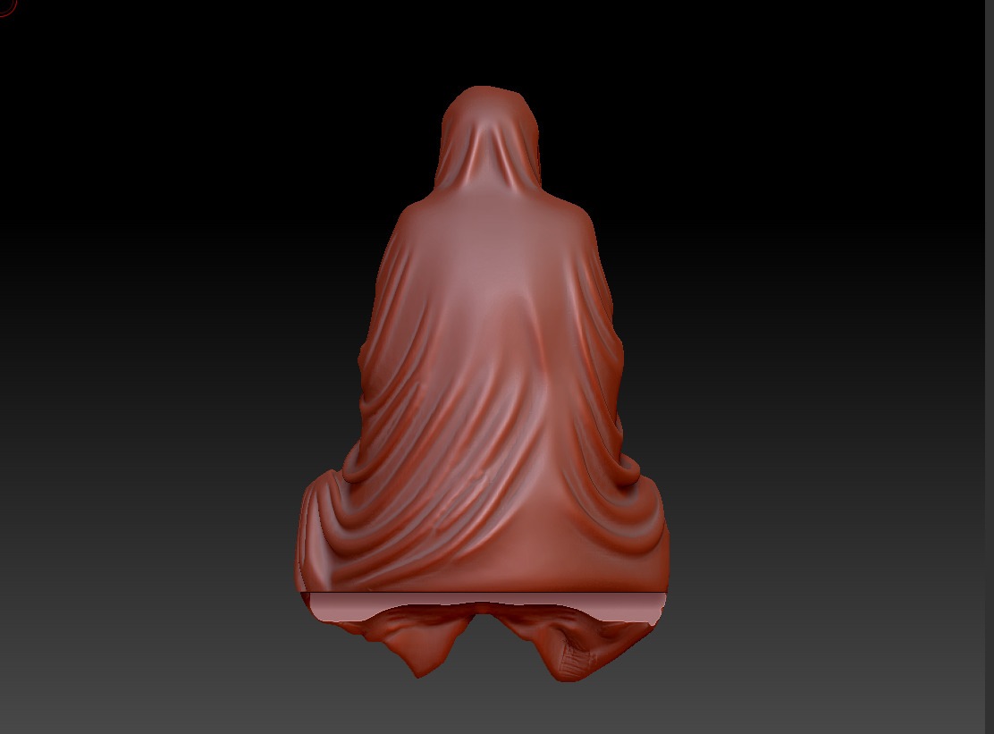 Resin Tabletop Gothic Decor Sitting Statue 3D print model_12